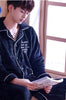 Male Pajamas Men Warm Thickened Sleepwear Suit Long Sleeve Coral Fleece Flannel Leisure Autumn Winter Nightgown Household H5633