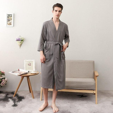 2019 Winter Warm Men Home Clothes Velvet Soft Bathrobe Long Kimono Robe Dressing Gown Solid Sleepwear Male Long Sleeve Nightgown