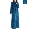 New Autumn Winter Flannel Splicing Nightgown Long Pajamas Bathroom Bathrobe For Men And Women