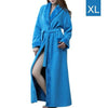 New Autumn Winter Flannel Splicing Nightgown Long Pajamas Bathroom Bathrobe For Men And Women