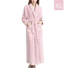 New Autumn Winter Flannel Splicing Nightgown Long Pajamas Bathroom Bathrobe For Men And Women