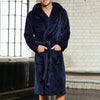 Thicken Coral Flannel Bathrobe Men Autumn Winter Casual Nightgown Long Men Women Sleepwear Robe Homewear Hooded Pajamas 7F1357