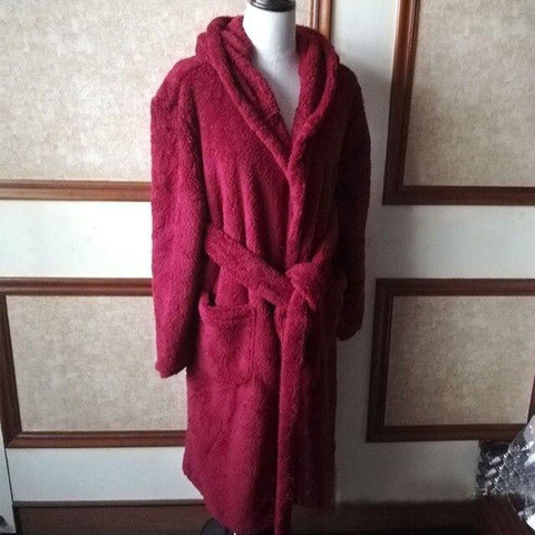 Thicken Coral Flannel Bathrobe Men Autumn Winter Casual Nightgown Long Men Women Sleepwear Robe Homewear Hooded Pajamas 7F1357