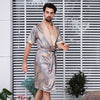 Short Sleeve Nightgown Men's Pajamas Summer Men Robe Silk Ice Pajamas Mens Kimono Men's Long Silky Gown Buy China Direct