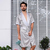Short Sleeve Nightgown Men's Pajamas Summer Men Robe Silk Ice Pajamas Mens Kimono Men's Long Silky Gown Buy China Direct