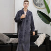 2019 Men's Nightgown sleepwear Long-sleeved Long Autumn Winter Warm Solid Color Home Service Pajamas