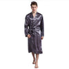 Long Robe Mens Bath Robe Men's Silk Satin Pajamas Sleepwear Robe Robes Nightgown Robes Grey/Blue/Burgundy/black Male Summer robe