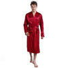 Long Robe Mens Bath Robe Men's Silk Satin Pajamas Sleepwear Robe Robes Nightgown Robes Grey/Blue/Burgundy/black Male Summer robe