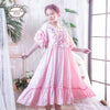 Free Shipping 2017 New Princess  Women's Long Nightgown Pink and Green Sleepwear Vintage Lace Nightshirt Cotton Linen Pijamas