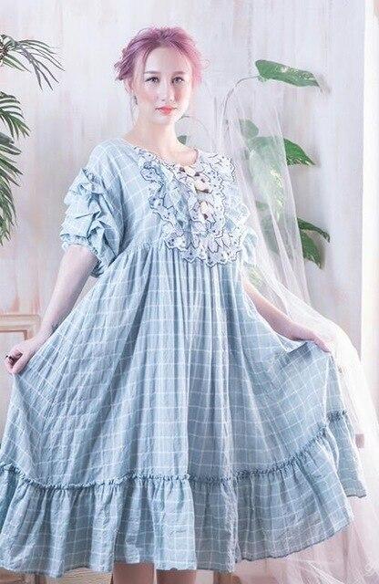 Free Shipping 2017 New Princess  Women's Long Nightgown Pink and Green Sleepwear Vintage Lace Nightshirt Cotton Linen Pijamas