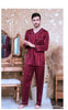 Men's Sleepwear All Season Homewear Long Sleeve Night Suits Adult Ice Silk Nightgowns 2pcs Sets Large Size Nightwear J005
