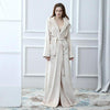High Quality Couple Warm Thick Sleepwear Nightgown Winter Flannel Kimono Bathrobe Gown Loose Hooded Sleep Dress With Belt M-XL