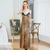Vintage Leopard Nightdress Women Sexy V-Neck Sleeveless Lace Nightgowns Sleepwear Female Split Summer Beach Home Cloth Nightwear