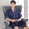 2019 summer nightgown men robe pajamas silk satin long sleeve bathrobe lounge arabe kurtas dress shirt gown masculina islamic