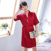 2019 summer nightgown men robe pajamas silk satin long sleeve bathrobe lounge arabe kurtas dress shirt gown masculina islamic
