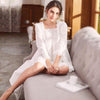 2 Pieces Set Women Cotton Lace Elegant Nightgowns Nightdress Sleepwear Lolita Spring Summer Palace Style Vintage Dress Bathrobes