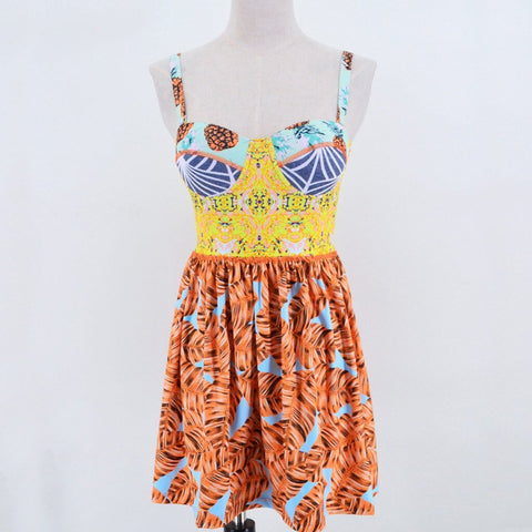 FREE OSTRICH Mermaid for Women Plus Size One Piece Swimdress Vintage Print Sexy Push up Beach Bathing Suit