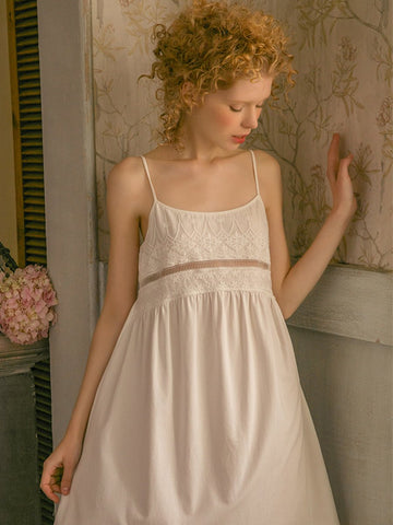 Free Shipping 2019 New Summer Princess Style Women's Vintage Short Nightgown White Slip Sleepwear Lace Sweet  Pijamas