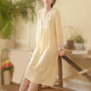 Women Cotton Lace Princess Elegant Nightgowns Nightdress Sleepwear Palace Dress Retro Vintage Chinese Style Long Sleeve Dress