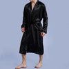 New 2019 Mens Soft Satin Silk Sleepwear Bathrobe Kimono hombre Pajama Nightgown Long Sleeve Sexy Nightwear Bath Robes Bademantel