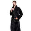 Men Casual Kimono Bathrobe Autumn Winter Flannel Long Robe Thick Warm Sleepwear Full Sleeve Nightgown Male Casual Home Wear