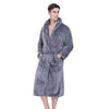 Men Casual Kimono Bathrobe Autumn Winter Flannel Long Robe Thick Warm Sleepwear Full Sleeve Nightgown Male Casual Home Wear