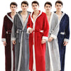 Luxury Men Long Sleeve Robe Gown Casual Flannel Warm Sleepwear Nightgown Loose Thick Winter Kimono Spa Bathrobe Home Dress XL