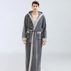 Luxury Men Long Sleeve Robe Gown Casual Flannel Warm Sleepwear Nightgown Loose Thick Winter Kimono Spa Bathrobe Home Dress XL
