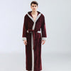 Luxury Men Long Sleeve Robe Gown Casual Flannel Warm Sleepwear Nightgown Loose Thick Winter Kimono Spa Bathrobe Home Dress XL