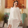 2019 new Women Cotton sweet Long Nightdress Female Vintage Lace Sleepwear Sweet Princess Nightgown Soft Elegant Sleepshirts