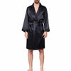 Summer Men's Luxurious Printed Pajamas Long-Sleeve Thin Nightgown Soft Satin Bathrobe Fashion Home Service Set Plus Size M-5XL