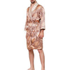Summer Men's Luxurious Printed Pajamas Long-Sleeve Thin Nightgown Soft Satin Bathrobe Fashion Home Service Set Plus Size M-5XL