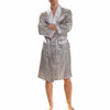 Summer Men's Luxurious Printed Pajamas Long-Sleeve Thin Nightgown Soft Satin Bathrobe Fashion Home Service Set Plus Size M-5XL