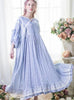 Free Shipping 2017 New Princess Women's Long Nightgown Pink Blue and Green Sleepwear Vintage Nightdress Cotton Linen Pijamas