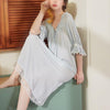 New Women Cotton Princess Elegant Nightgown Nightdress Sleepwear Palace Dress Vintage Casual Loose Half Sleeve Spring Long Dress