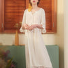 New Women Cotton Princess Elegant Nightgown Nightdress Sleepwear Palace Dress Vintage Casual Loose Half Sleeve Spring Long Dress