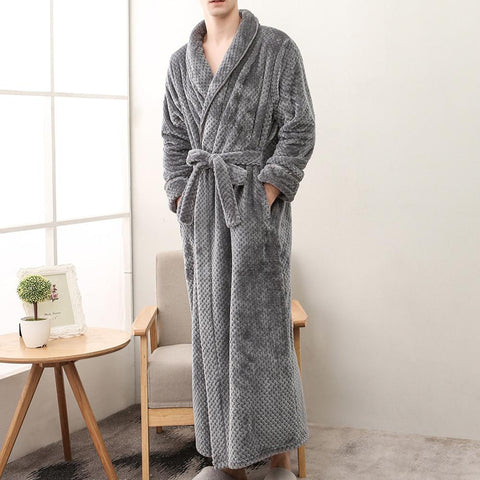 2019 Bathrobe Winter Thick Bath Bathrobe Nightgowns Men And Women Long Bathrobe Nightwear Pajamas Pyjama Homme #0730
