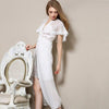 Vintage Sleepwear Lace Splicing Womens Nightgown V-Neck Sexy Vintage Nightgown Nightwear Sexy Night Gown