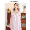 2019 Summer Sleepwear Women Home Wear Vintage Nightgown Sexy U Neck Lace Ruffle Collar Sleeveless Cotton Lining Night Dress H838