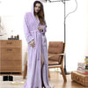 Luxurious Couple Hooded Warm Nightgown Winter New Flannel Thick Sleepwear Kimono Bathrobe Yukata Gown High Quality Sleep Shirt