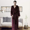 Luxurious Couple Hooded Warm Nightgown Winter New Flannel Thick Sleepwear Kimono Bathrobe Yukata Gown High Quality Sleep Shirt