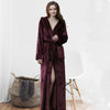 Luxurious Couple Hooded Warm Nightgown Winter New Flannel Thick Sleepwear Kimono Bathrobe Yukata Gown High Quality Sleep Shirt
