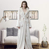 Luxurious Couple Hooded Warm Nightgown Winter New Flannel Thick Sleepwear Kimono Bathrobe Yukata Gown High Quality Sleep Shirt
