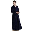 Hot Sale Flannel Warm Nightgown Long Sleeve Thick Home Gown V-Neck Lovers Sleep Shirt Loose Sleepwear Robe Dress Size M-XL