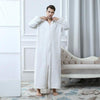 Hot Sale Flannel Warm Nightgown Long Sleeve Thick Home Gown V-Neck Lovers Sleep Shirt Loose Sleepwear Robe Dress Size M-XL