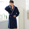 Flannel Men Winter New Thick Warm Robe Gown Loose Male Long Sleeve Sleepwear Nightgown Casual Home Dress Kimono Bathrobe Robes