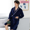 Flannel Men Winter New Thick Warm Robe Gown Loose Male Long Sleeve Sleepwear Nightgown Casual Home Dress Kimono Bathrobe Robes
