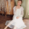 Lace Ruffled Vintage Princess Sleepwear Women Long Nightgown Autumn Nightwear Thin Soft Home Wear Sleep Shirt Night Dress T341