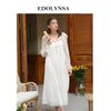 Lace Nightgowns Sleepshirts Sexy Ruffled Home Dress Nightwear Women Sleepwear Soft Sleep Lounge Vintage Nightgown Female H811