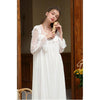 Lace Nightgowns Sleepshirts Sexy Ruffled Home Dress Nightwear Women Sleepwear Soft Sleep Lounge Vintage Nightgown Female H811